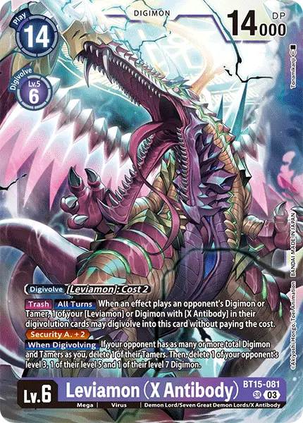 Deck Leviamon - 1st with preview of card BT15-081