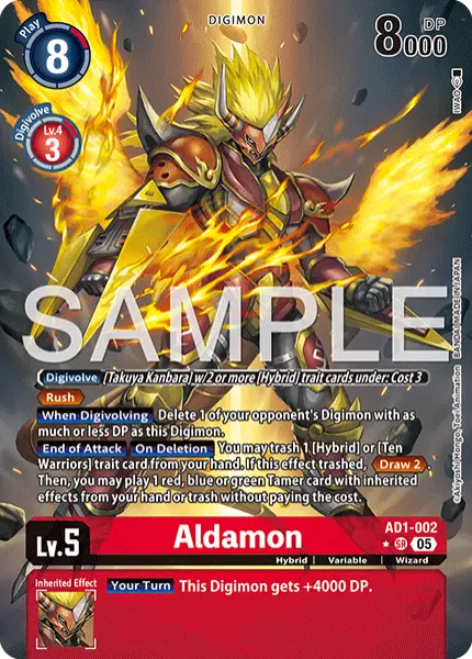 Digimon TCG Card 'AD1-002_P1' 'Aldamon'
