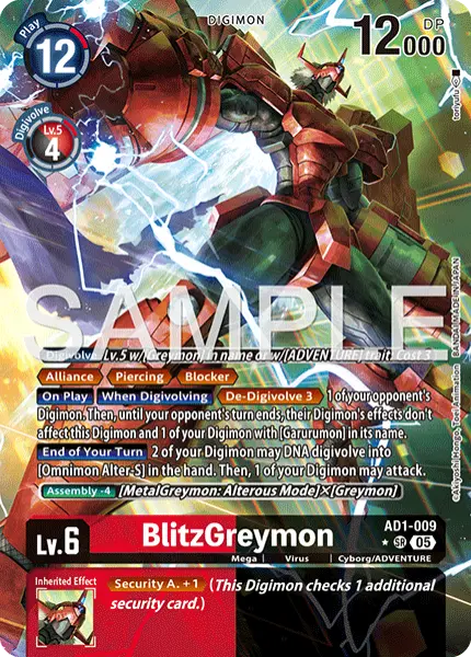 Digimon TCG Card 'AD1-009_P1' 'BlitzGreymon'