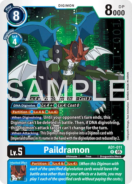 Digimon TCG Card 'AD1-011' 'Paildramon'