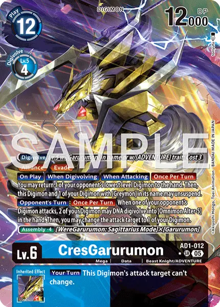 Digimon TCG Card 'AD1-012_P1' 'CresGarurumon'