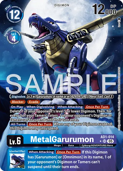 Digimon TCG Card 'AD1-014_P1' 'MetalGarurumon'