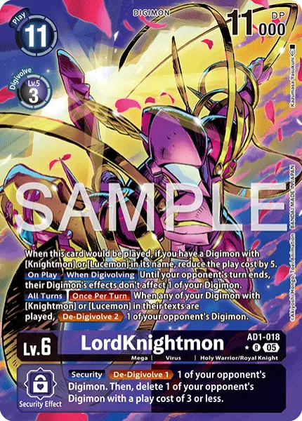 Digimon TCG Card 'AD1-018_P1' 'LordKnightmon'