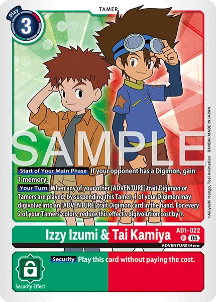 Digimon TCG Card 'AD1-022' 'Tai Kamiya & Izzy Izumi'