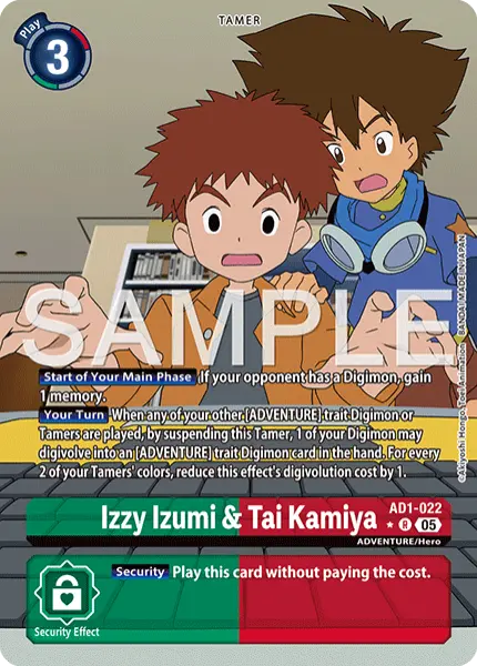 Digimon TCG Card 'AD1-022_P1' 'Tai Kamiya & Izzy Izumi'