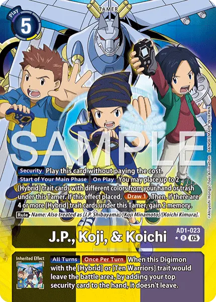Digimon TCG Card 'AD1-023_P1' 'J.P., Koji, & Koichi'