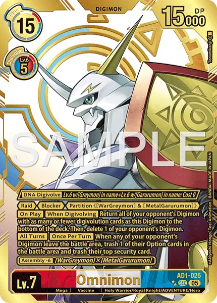 Digimon TCG Card 'AD1-025_P2' 'Omnimon'