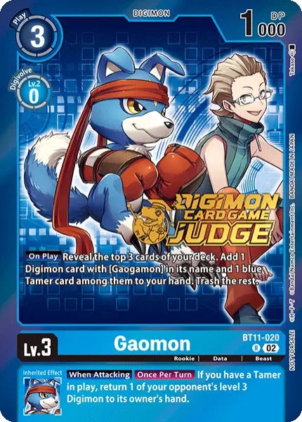 Digimon TCG Card 'BT11-020_P1' 'Gaomon'