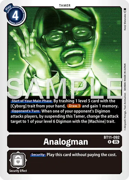 Digimon TCG Card 'BT11-092_P2' 'Analogman'