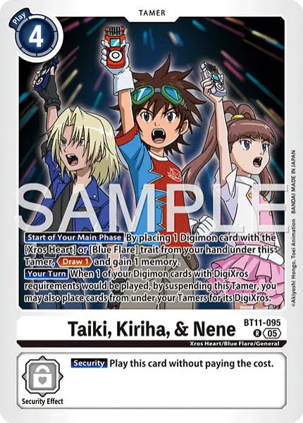 Digimon TCG Card 'BT11-095_P1' 'Taiki & Kiriha & Nene'