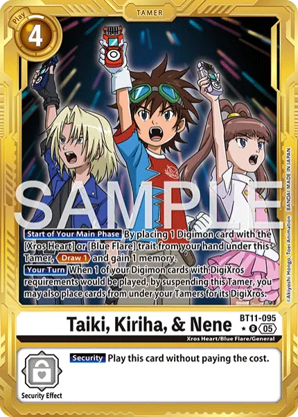 Digimon TCG Card 'BT11-095_P2' 'Taiki & Kiriha & Nene'