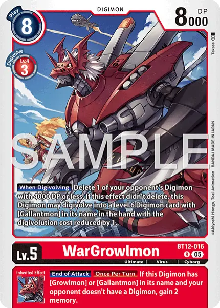 Digimon TCG Card 'BT12-016_P3' 'WarGrowlmon'