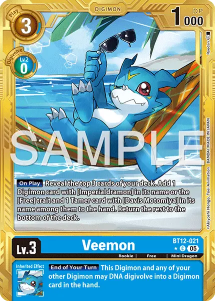 Digimon TCG Card 'BT12-021_P4' 'Veemon'