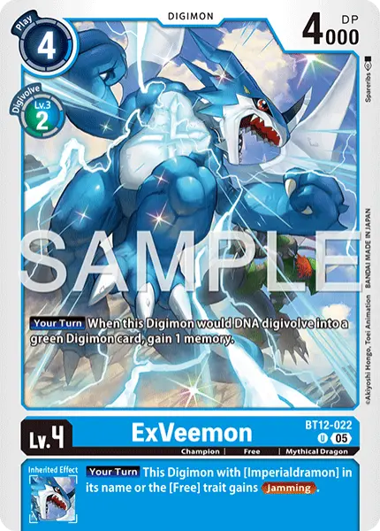 Digimon TCG Card 'BT12-022_P2' 'ExVeemon'