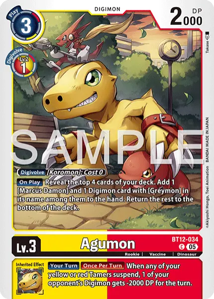 Digimon TCG Card 'BT12-034_P3' 'Agumon'