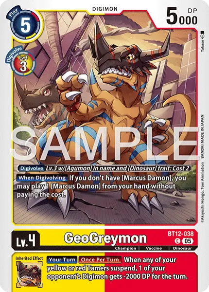 Digimon TCG Card 'BT12-038_P2' 'GeoGreymon'