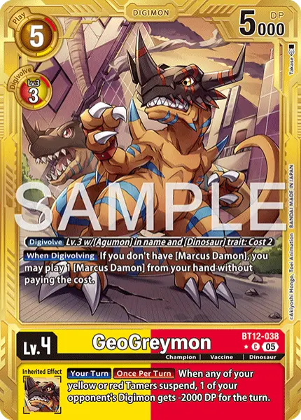 Digimon TCG Card 'BT12-038_P3' 'GeoGreymon'