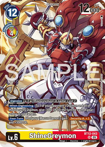 Digimon TCG Card 'BT12-043_P6' 'ShineGreymon'