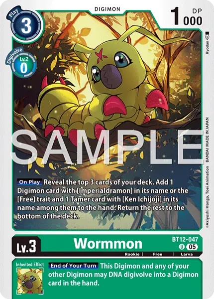 Digimon TCG Card 'BT12-047_P2' 'Wormmon'