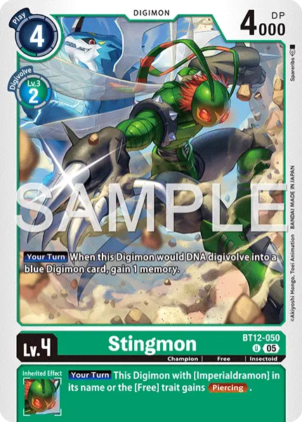 Digimon TCG Card 'BT12-050_P2' 'Stingmon'