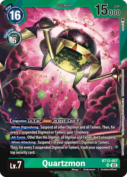 Digimon TCG Card 'BT12-057_P3' 'Quartzmon'