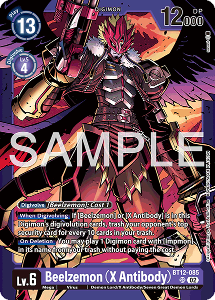 Digimon TCG Card 'BT12-085_P3' 'Beelzemon (X Antibody)'