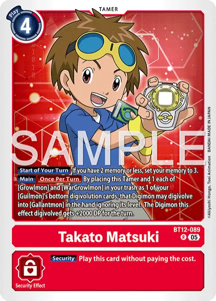 Digimon TCG Card 'BT12-089_P2' 'Takato Matsuki'