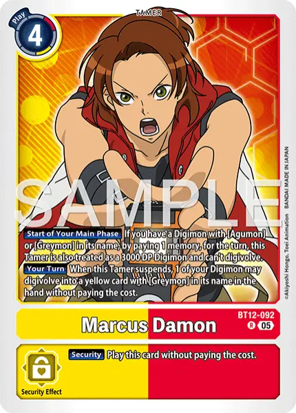 Digimon TCG Card 'BT12-092_P2' 'Marcus Damon'
