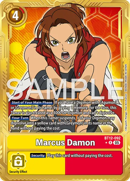 Digimon TCG Card 'BT12-092_P3' 'Marcus Damon'
