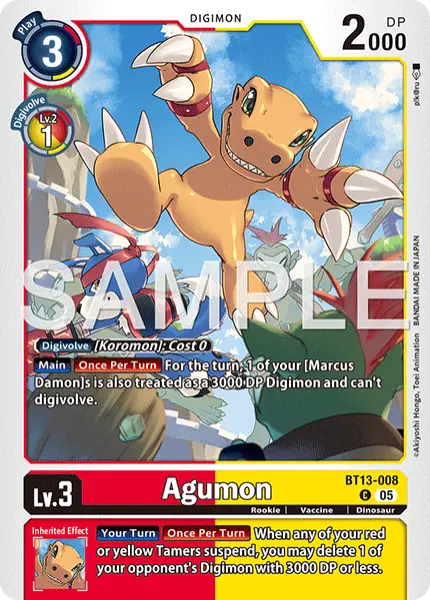 Digimon TCG Card 'BT13-008_P2' 'Agumon'