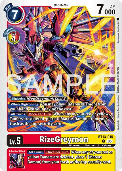 Digimon TCG Card 'BT13-015_P2' 'RizeGreymon'