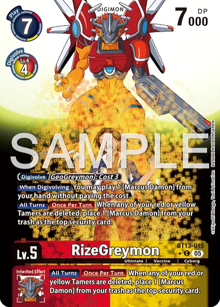 Digimon TCG Card 'BT13-015_P3' 'RizeGreymon'