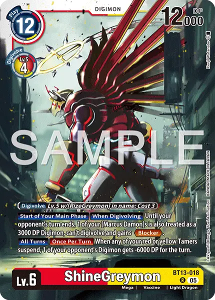 Digimon TCG Card 'BT13-018_P4' 'ShineGreymon'