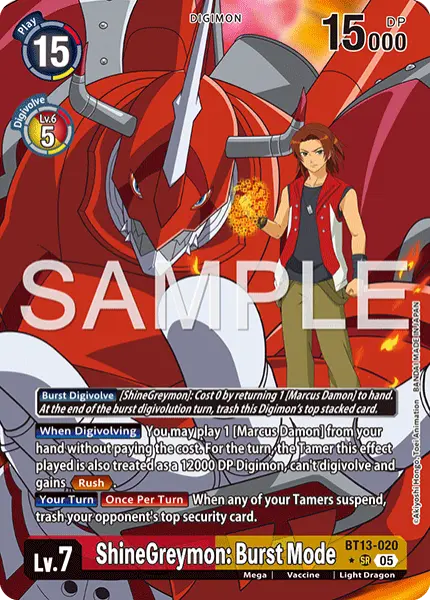 Digimon TCG Card 'BT13-020_P5' 'ShineGreymon: Burst Mode'