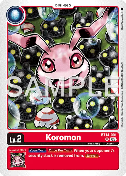 Digimon TCG Card 'BT14-001_P2' 'Koromon'