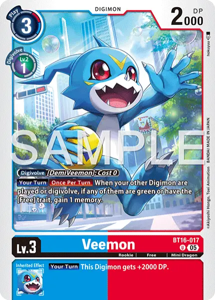 Digimon TCG Card 'BT16-017_P2' 'Veemon'