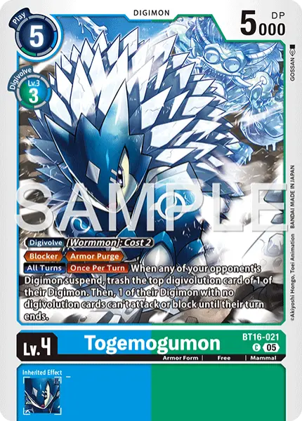 Digimon TCG Card 'BT16-021_P1' 'Togemogumon'