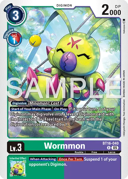 Digimon TCG Card 'BT16-040_P1' 'Wormmon'