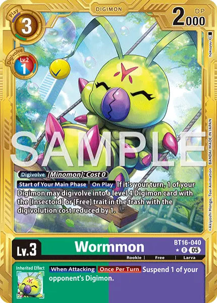 Digimon TCG Card 'BT16-040_P2' 'Wormmon'