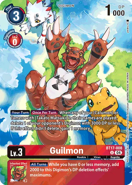 Digimon TCG Card 'BT17-008_P2' 'Guilmon'