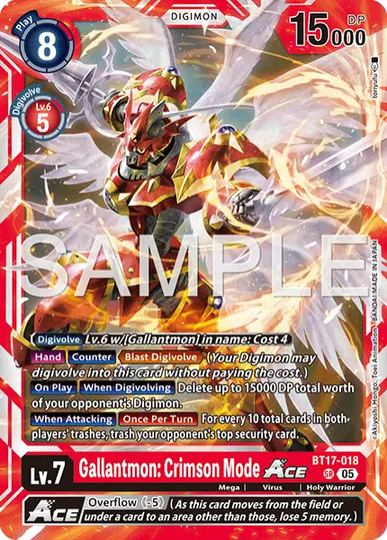 Digimon TCG Card 'BT17-018_P3' 'Gallantmon: Crimson Mode'