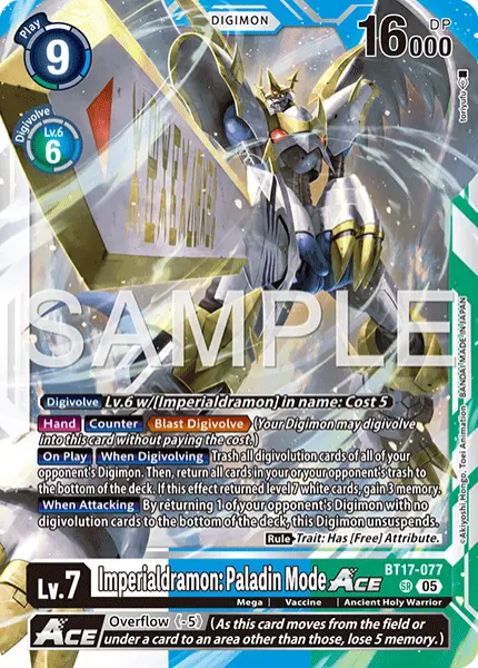 Digimon TCG Card 'BT17-077_P5' 'Imperialdramon: Paladin Mode'
