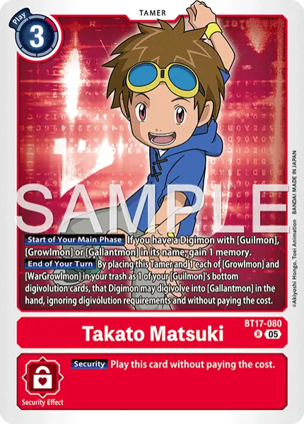 Digimon TCG Card 'BT17-080_P3' 'Takato Matsuki'