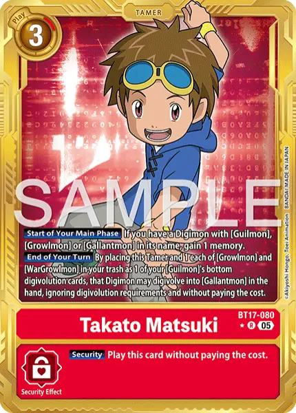 Digimon TCG Card 'BT17-080_P4' 'Takato Matsuki'