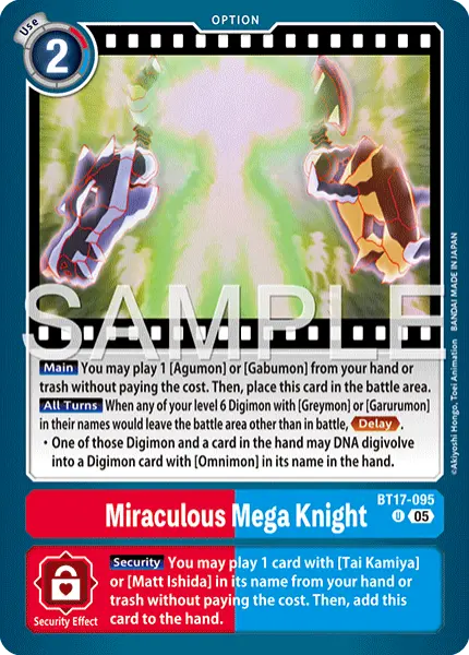 Digimon TCG Card 'BT17-095_P1' 'Miraculous Mega Knight'