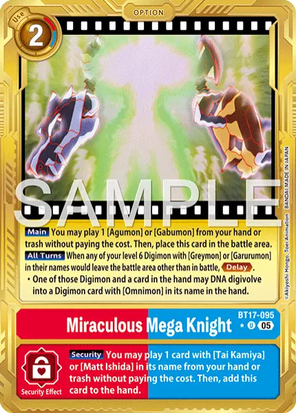 Digimon TCG Card 'BT17-095_P2' 'Miraculous Mega Knight'