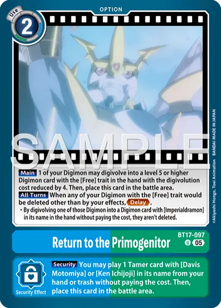 Digimon TCG Card 'BT17-097_P4' 'Return to the Primogenitor'