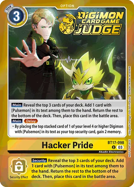 Digimon TCG Card 'BT17-098_P1' 'Hacker Pride'