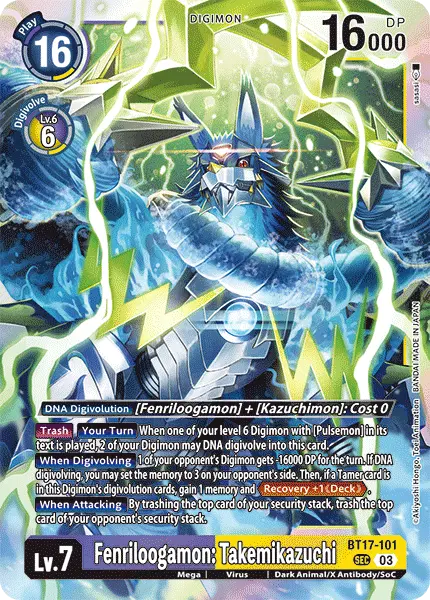 Deck Fenriloogamon Takemikazuchi - Top 8 with preview of card BT17-101