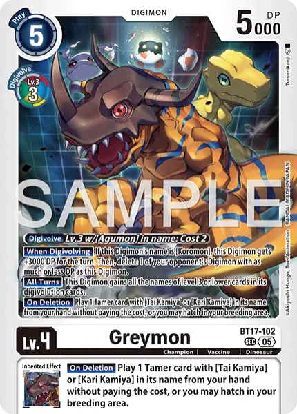 Digimon TCG Card 'BT17-102_P4' 'Greymon'